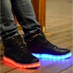 Baskets lumineuses noires pour enfants et adultes - ecelen - tendance de la mode led chaussures fluorescentes ...