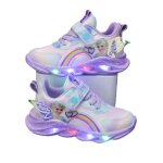 Baskets lumineuses reine des glaces pour enfants - vitata - semelle lumineuse  led - violet - surface ...