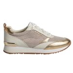 Baskets allie stride en cuir et maille � cha�ne scintillante pour femme 43s2alfs3d - beige