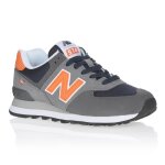 Baskets mixtes new balance ml574eaf gris / bleu marine - cuir - lacets - plat