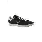 Baskets mode - adidas originals - stan smith - noir - cuir - lacets - plat