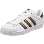 Baskets mode femme - adidas originals - superstar w - cuir - blanc - marron Baskets mode femme - adidas originals - superstar w - cuir - blanc - marron
