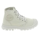 Baskets mode sneakers femmes palladium mono chrome beige - textile - lacets - plat