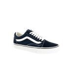Baskets mode vans old skool 4w61 night / true white - adulte - plat - lacets - textile