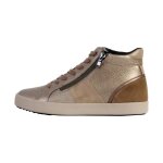 Basket montante cuir geox blomiee - taupe - femme - lacets - plat