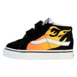 Basket montante cuir junior vans sk8 - mid reissue v - noir / blanc - enfant - scratch