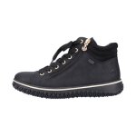 Basket montante cuir rieker namur - noir - femme - lacets - plat