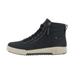 Basket montante cuir rieker revolution columbo - bleu - femme - lacets - confort exceptionnel