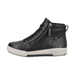 Basket montante cuir rieker revolution columbo - noir - rieker - femme - lacets - plat