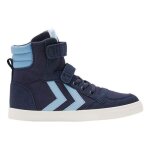 Baskets montantes enfant hummel slimmer stadil - blue - hummel - garon - polyurthane - scratch - plat ...
