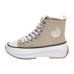 Basket montante femme kaporal christa beige iris - lacets - confort exceptionnel