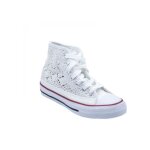 Baskets montantes femme - primtex - dentelle blanche - lacets - semelle antidrapante