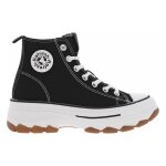 Baskets montantes femme - refresh - noir - lacets et zip lat�ral - plateforme 55 cm