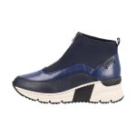 Basket montante femme - rieker wildebuk - bleu - fermeture  zip - talon compens