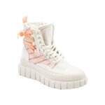 Baskets montantes - femme - sudine - beige - plateforme 3. 5cm - lacets