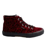 Baskets montantes pour femmes ykk - 301 - imprim animalier rouge
