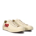 Baskets montantes - comme des garons - play x converse - toile - beige - coeur rouge