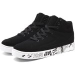 Basket montante homme - funmoon - cuir - lacets - noir