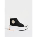 Basket montante kaporal christy - femme - noir - synthtique - lacets - compens