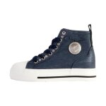 Basket montante kaporal tattoo - bleu irise - femme - cuir - lacets