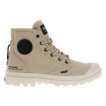 Baskets montantes - palladium - pampa hi supply - dessus en textile - lacets - beige