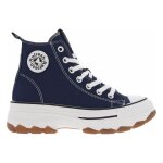 Baskets montantes plateforme refresh bleu - refresh - femme - textile - lacets - plat