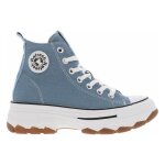 Baskets montantes plateforme refresh bleu - refresh - femme - lacets - plateau - textile