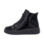 Basket montante - rieker - crashlack - cuir noir - talon compens - femme