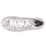 Baskets montantes rieker femme colore - m1913 - 90 - imprim c?ur - blanc - lacets - plat