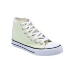 Baskets montantes en toile femme - primtex - tennis color�es - jaune