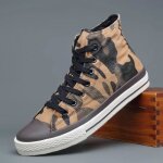 Baskets montantes en toile pour hommes - ay? - chaussures de tennis � lacets - kaki