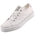 Baskets mustang femmes blanc - textile - lacets - confortable et sportive