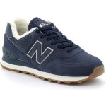 Baskets new balance 574 homme - bleu - cuir - lacets