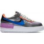 Baskets nike air force 1 shadow metallic - femme - gris - lacets - plat - cuir