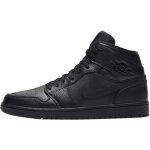 Basket nike air jordan 1 mid - homme - cuir - noir - semelle air - sole