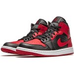 Basket nike air jordan 1 mid banned homme - rouge / noir - cuir