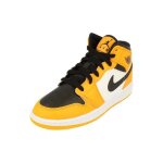 Baskets nike air jordan 1 mid gs pour enfant - noir - cuir - lacets Baskets nike air jordan 1 mid gs pour enfant - noir - cuir - lacets