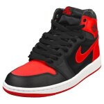 Baskets - nike - air jordan 1 retro hi og - femme - noir rouge - textile - lacets - 42. 5 eu