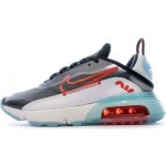 Baskets nike air max 2090 femme - gris / blanc / bleu - technologie nike air - semelle gaufre
