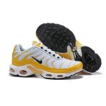 Baskets nike air max tn plus homme chaussures entra�nement de sport blanc jaune