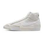 Basket nike blazer mid pro club - cuir - beige / blanc - lacets
