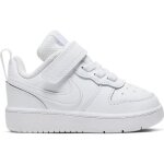 Baskets nike court borough low 2 - nike - blanc - bb - mixte - lacets - plat - synthtique