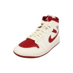 Baskets nike femme air jordan 1 mid - blanc / rouge - enfant garçon - lacets - plat - cuir Baskets nike femme air jordan 1 mid - blanc / rouge - enfant garçon - lacets - plat - cuir