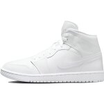 Basket nike w jordan 1 mid - blanc - femme - cuir - lacets