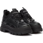 Baskets noires femme buffalo aspha hyb - eu 41 - cuir - lacets - plat
