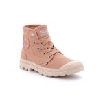 Basket palladium pampa hi en toile rose brick pour homme avec lacets plats