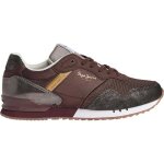 Baskets pepe jeans femme london smart w - marron - lacets - plat