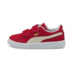 Basket enfant - puma - suede classic xxi v - cuir sude - fermeture velcro - rouge blanc
