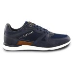 Baskets redskins actuel - homme - marine / cognac - tige basse en textile et synthtique - fermeture ...