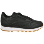 Basket reebok classic leather - homme - noir - cuir - lacets